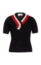 Victoria Victoria Beckham Stripe-detail Knitted Jersey Jumper Top