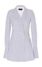 Moda Operandi Brandon Maxwell Striped Linen Blazer Mini Dress Size: 0