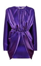 Sara Battaglia Lurex Puffed-skirt Mini Dress