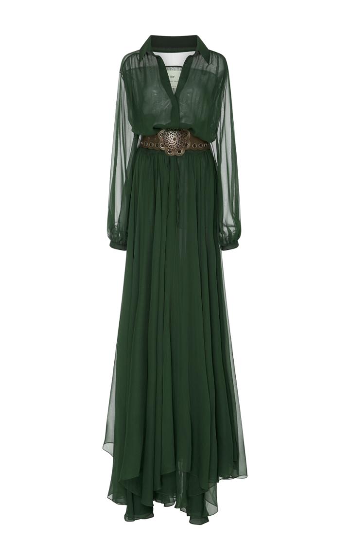 By. Bonnie Young Chiffon Maxi Shirt Dress
