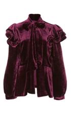 Anna Sui Vintage Velvet Bold Shoulder Jacket