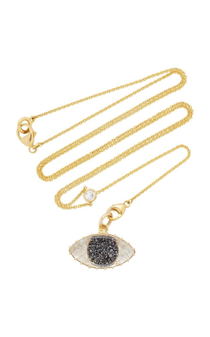 Renee Lewis White And Black Diamond Third Eye Shake Necklace On Y Chain