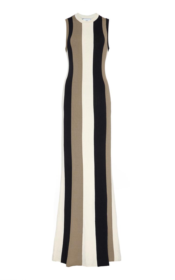 Ami Striped Jersey Maxi Dress