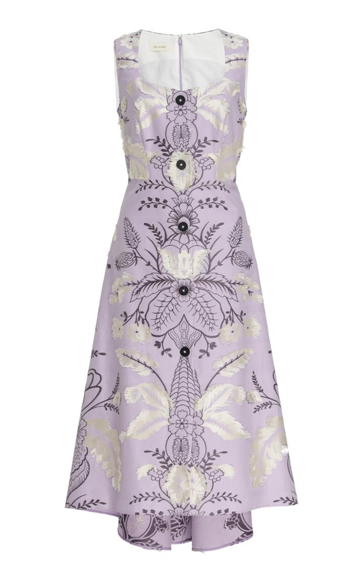 Delpozo Fil Coup Floral Jacquard Dress