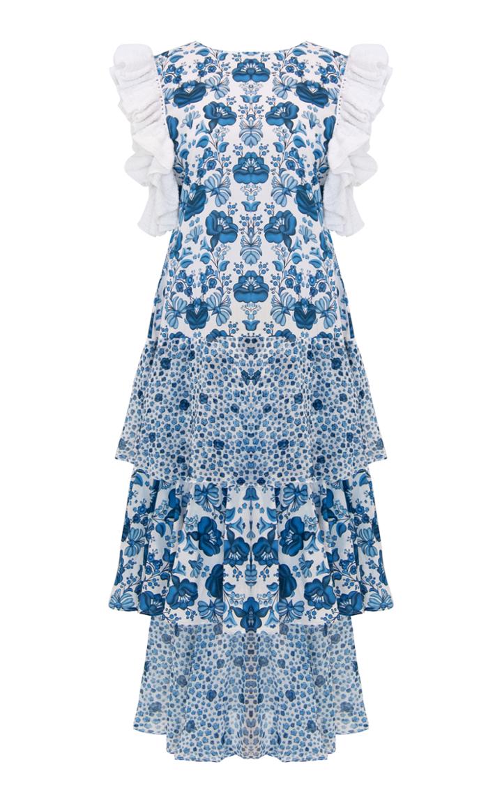 Mochi Tereza Ruffle Tier Midi Dress