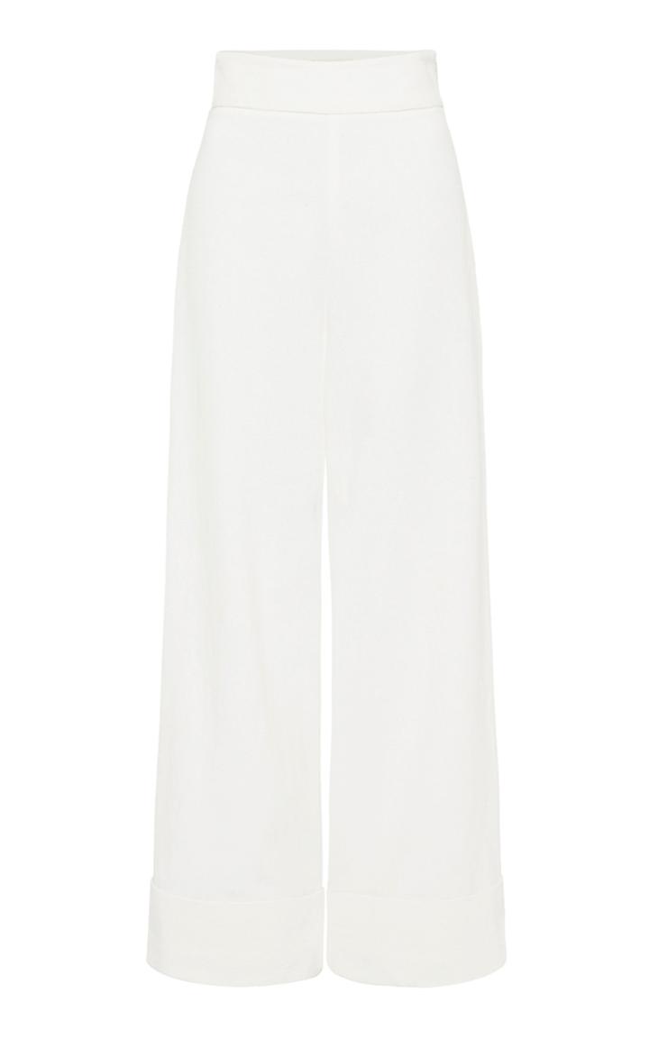 Moda Operandi St. Agni Sade Cotton-linen Wide Leg Pants