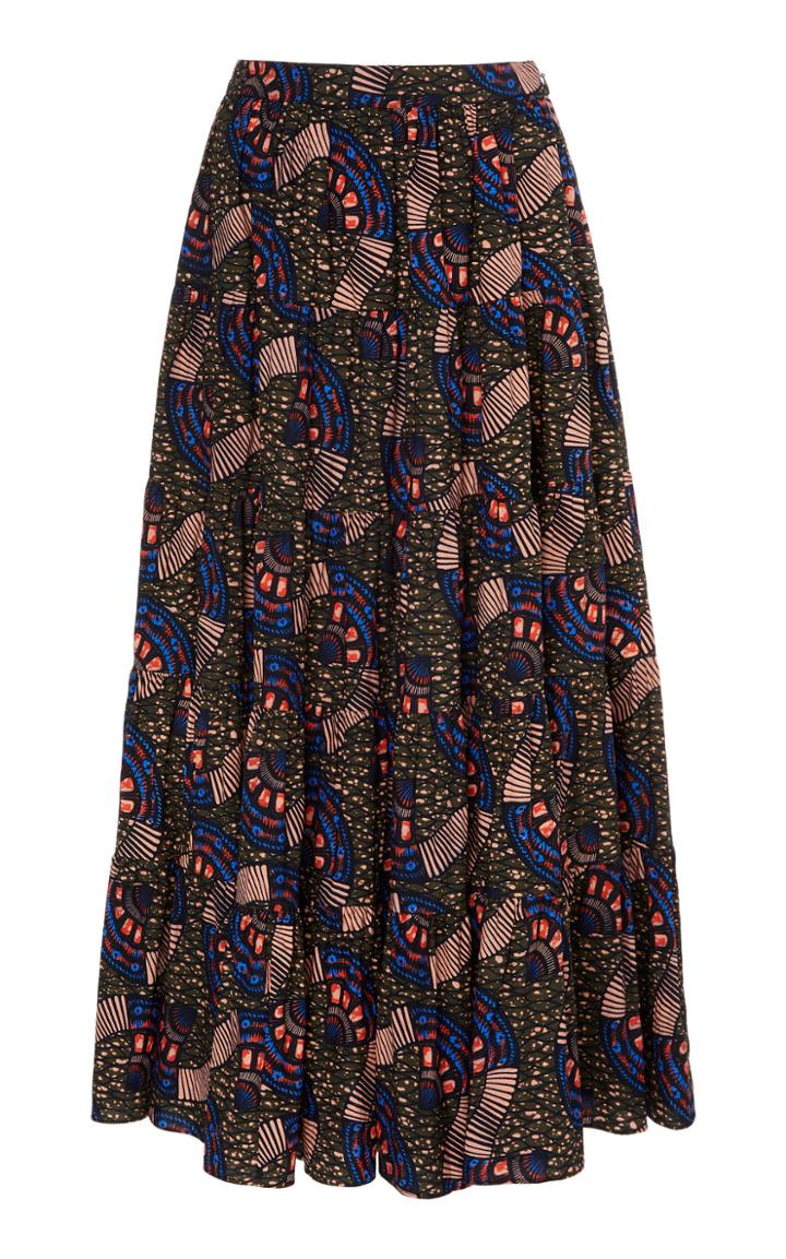 Moda Operandi Ulla Johnson Sylvie Printed Cotton Midi Skirt Size: 0