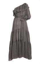 Lisa Marie Fernandez Arden Ruffled One-shoulder Linen-blend Maxi Dress