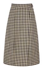 Victoria Beckham Pleated Gingham Tweed Pencil Skirt