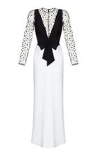 Moda Operandi Rasario Bow-embellished Dotted-tulle And Crepe Maxi Dress