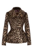 Martin Grant Leopard Fitted Peacoat