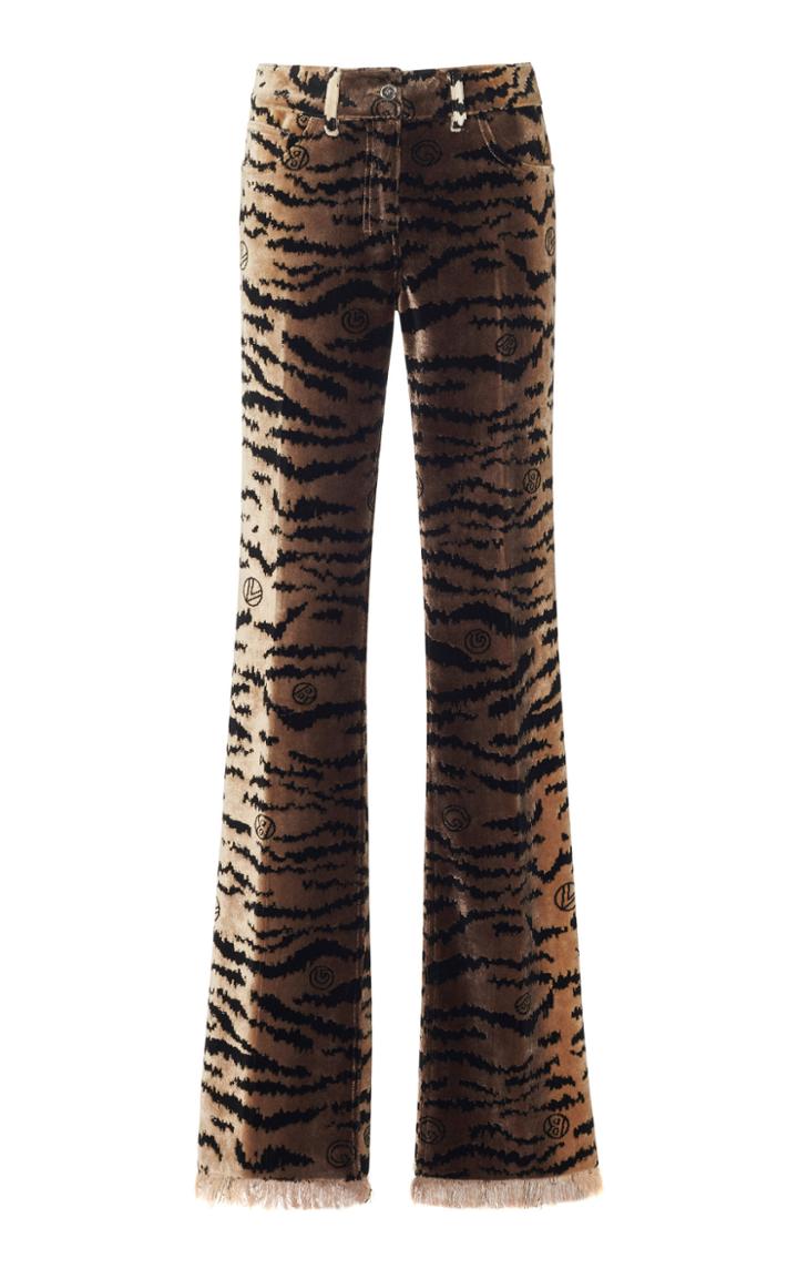 Giambattista Valli Tiger Print Mid Rise Trouser