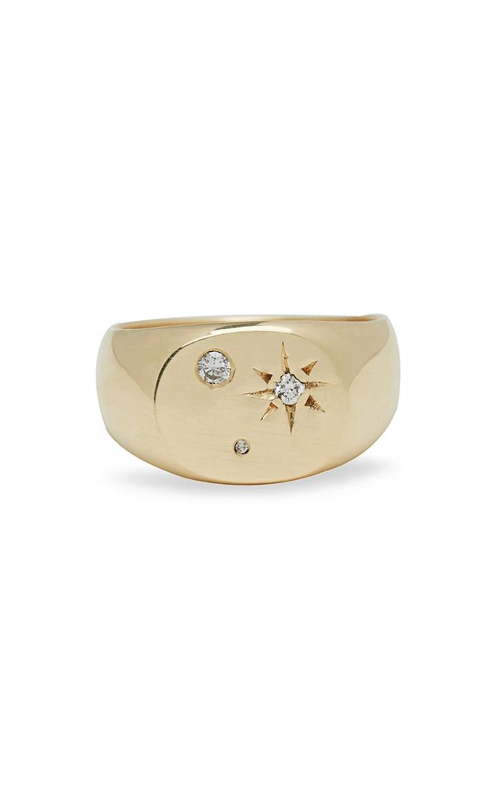 Moda Operandi Scosha Gold-vermeil Diamond Seal Signet Ring