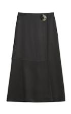 Moda Operandi By Malene Birger Coris Sateen Midi Wrap-effect Skirt