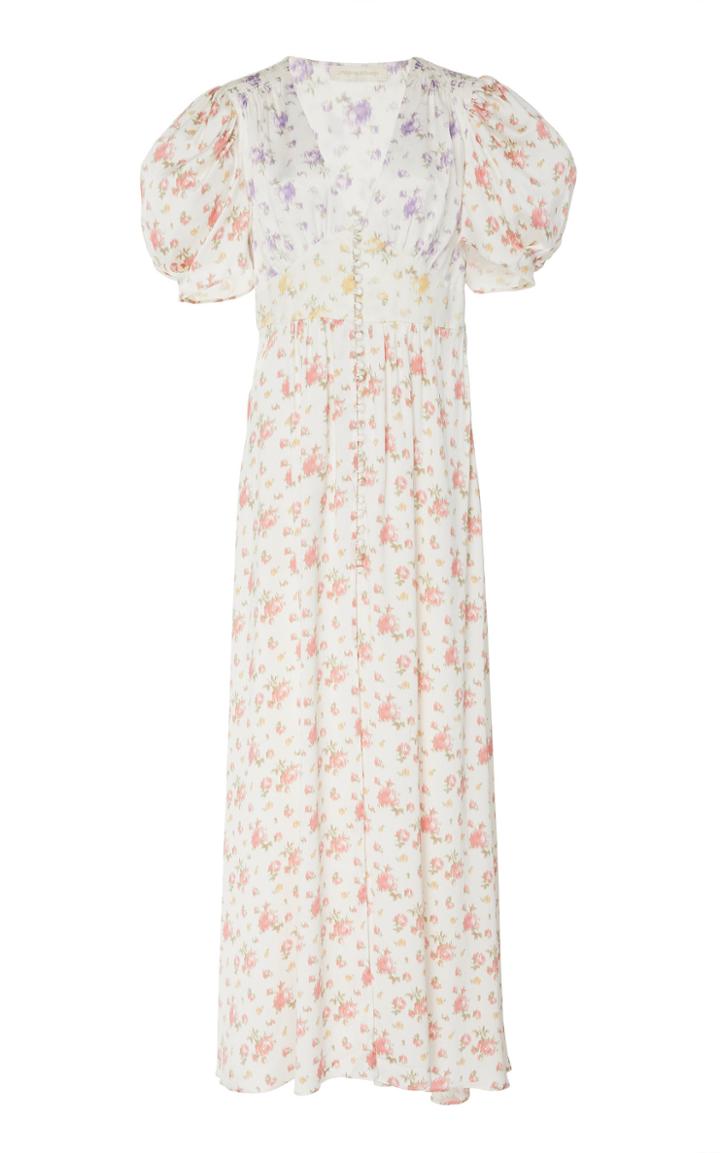 Loveshackfancy Stacy Floral-print Silk Maxi Dress