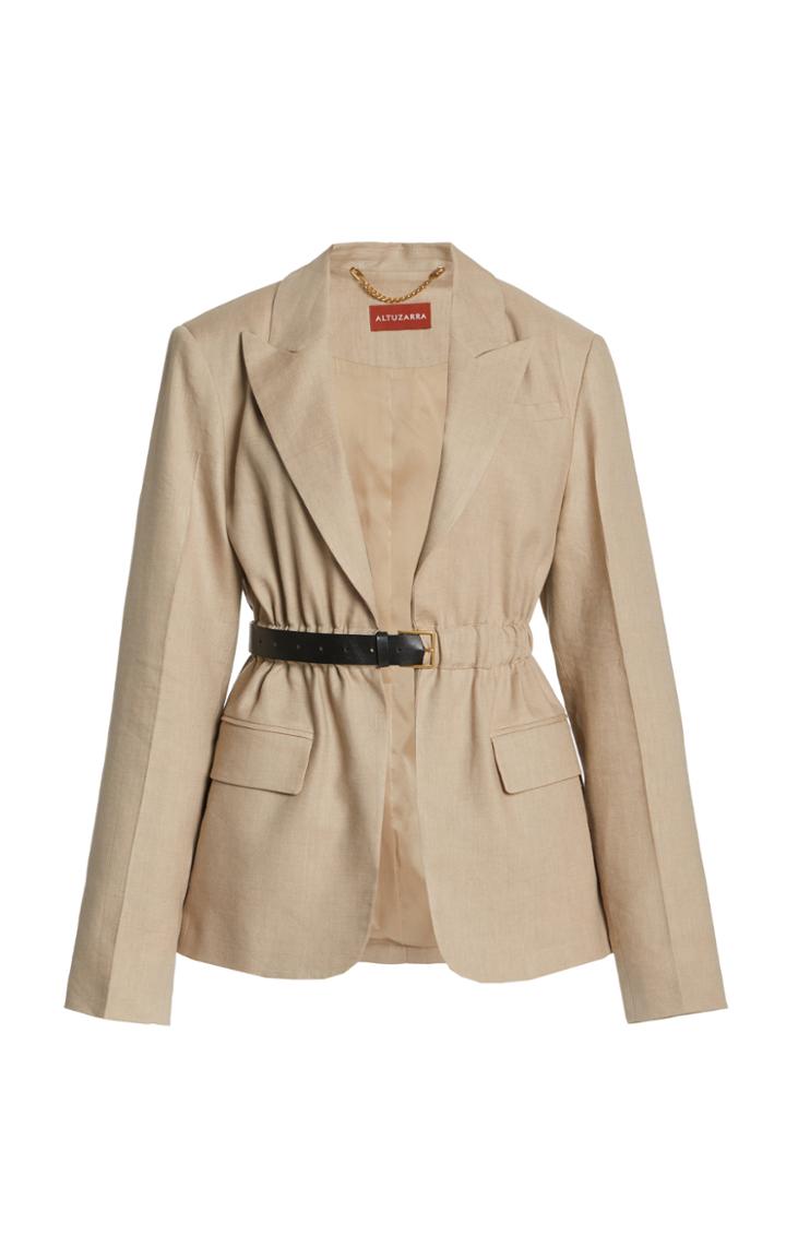 Moda Operandi Altuzarra Lilium Linen-blend Belted Blazer