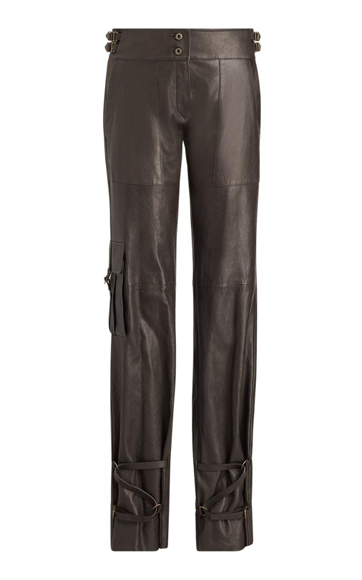 Ralph Lauren Kaiya Straight Leg Leather Pant