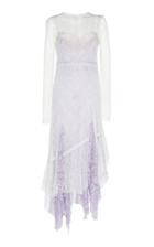 Anas Jourden Two-tone Ruffled-trim Lace Midi Dress