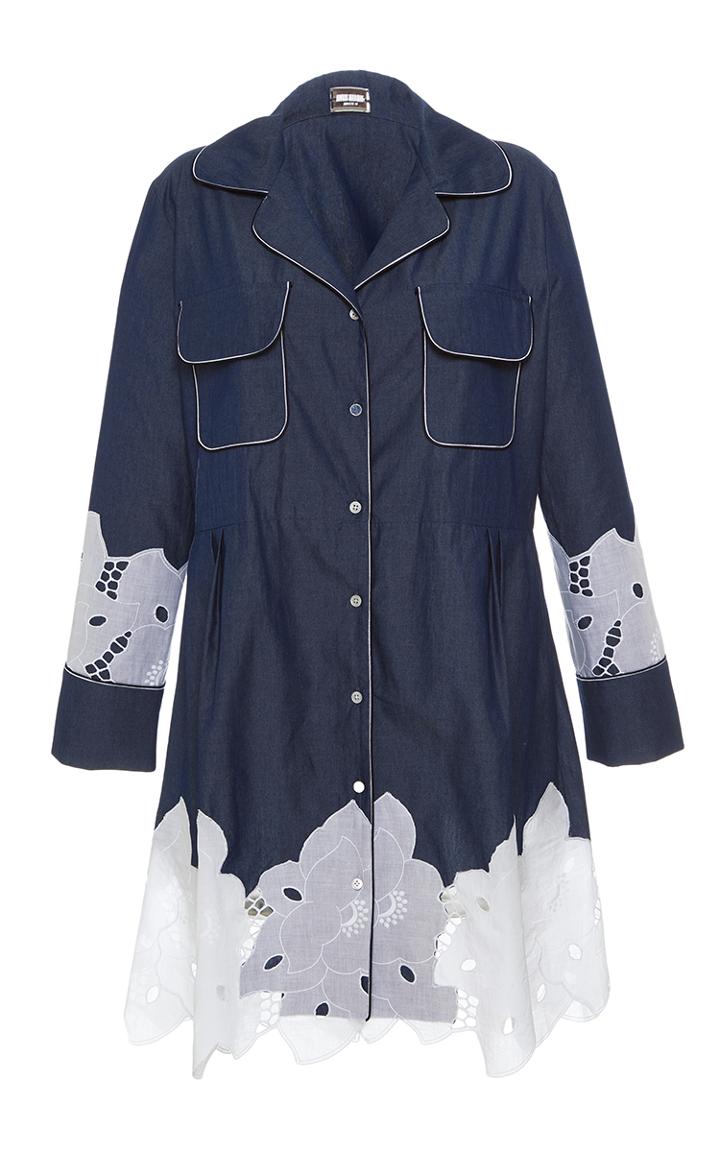 Alexis Mabille Chambray Mini Shirt Dress