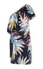 Mara Hoffman One Shoulder Printed Ruffle Mini Dress