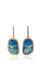 Kimberly Mcdonald Boulder Opal Drop Earrings With Diamond Bezel And Stem