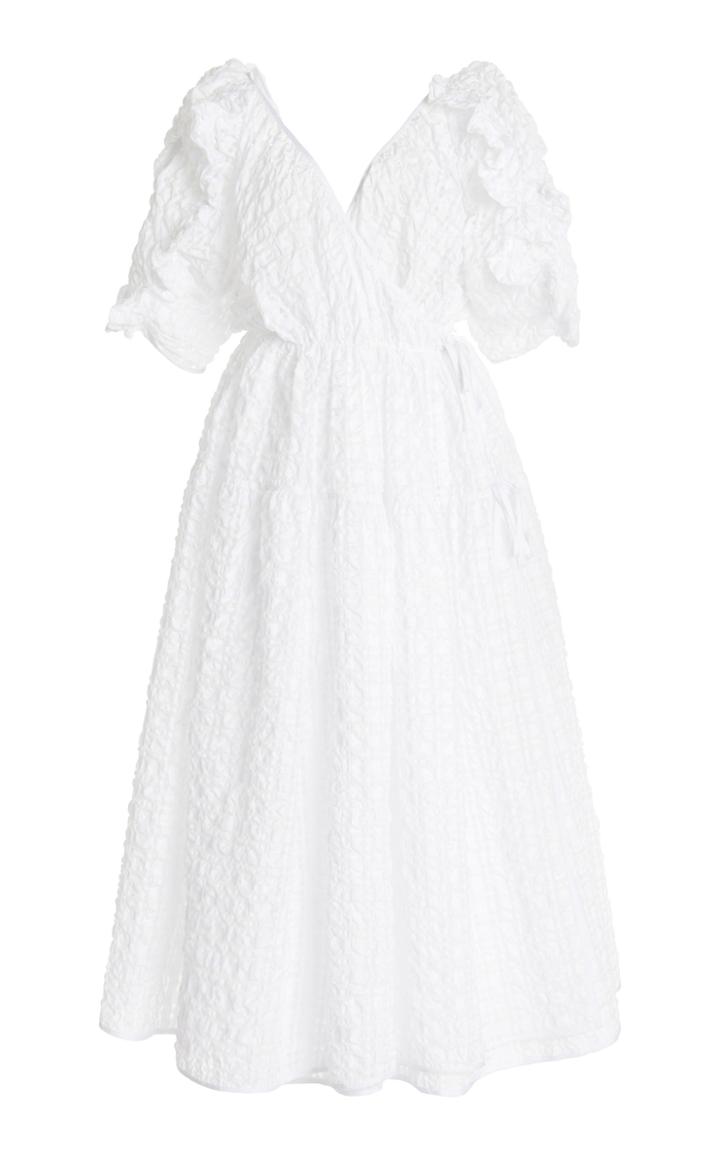 Moda Operandi Cecilie Bahnsen Kate Textured Silk-blend Organza Wrap Dress