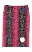 Moda Operandi Versace Cutout-detailed Python-stamped Leather Midi Skirt