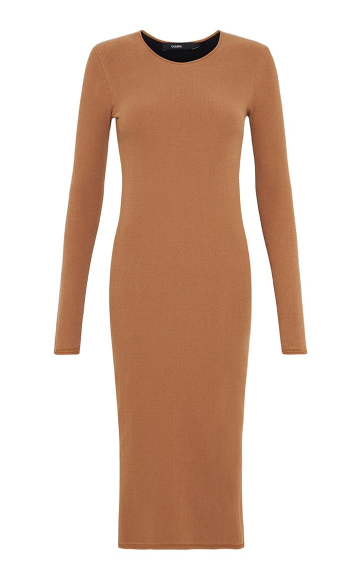 Moda Operandi Bassike Two-tone Ribbed-knit Organic Cotton Midi Dress