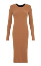 Moda Operandi Bassike Two-tone Ribbed-knit Organic Cotton Midi Dress