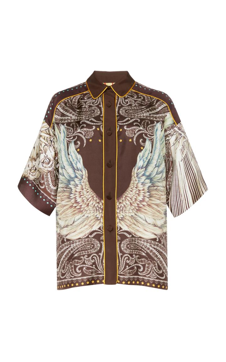 Moda Operandi For Restless Sleepers Eupheme Animal-print Silk Shirt Size: S