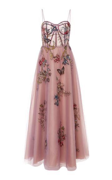 Patbo Patricia Bonaldi Tulle A-line Gown With Floral And Butterfly Beading