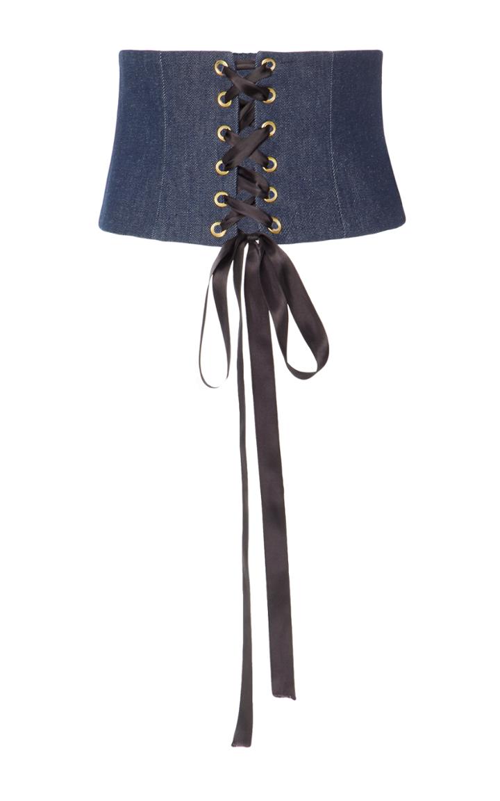Caroline Constas Denim Corset