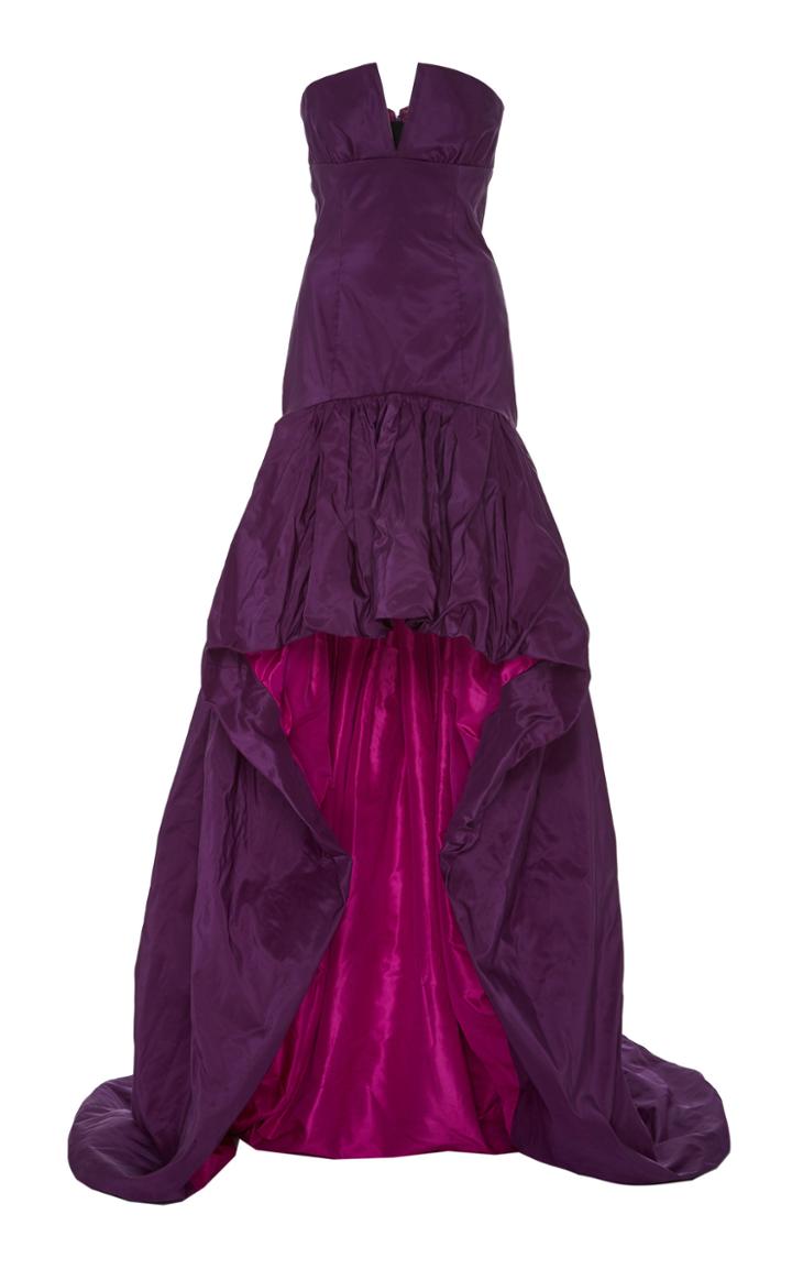 Naeem Khan Strapless Ruffle Dress