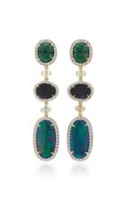 Pamela Huizenga Trapiche Emeralds Trilobites And Black Opal Earrings