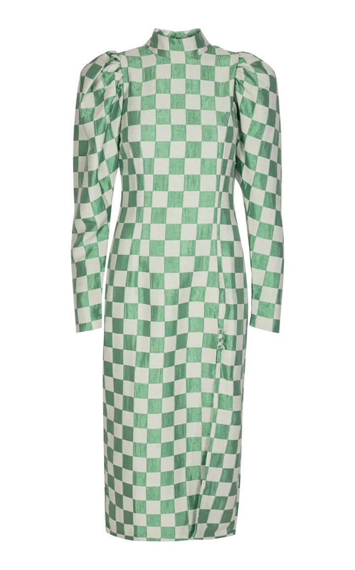 Moda Operandi Rotate Theresa Checkered Side-slit Dress
