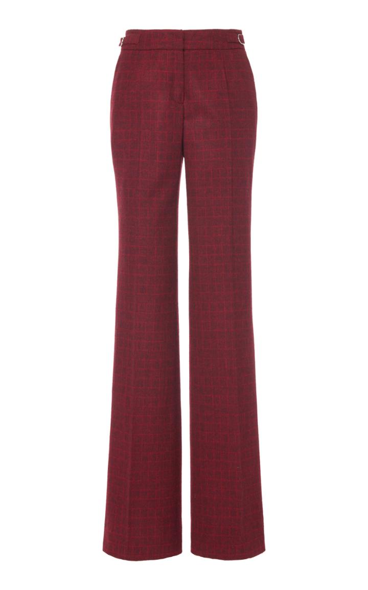 Gabriela Hearst Torres Checked Wool-blend Flared Pants