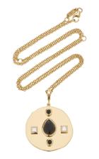Azlee Modern Byzantine 18k Yellow Gold Spinel, Diamond Necklace