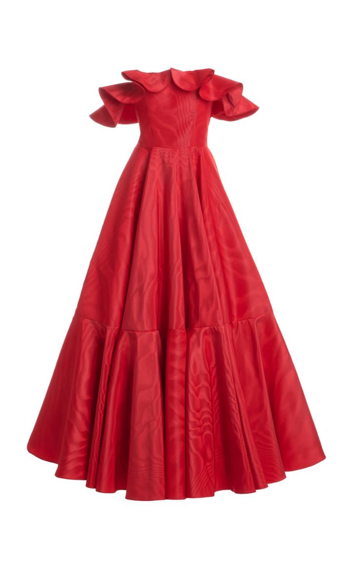 Moda Operandi Giambattista Valli Off-the-shoulder Cotton-blend Moire Gown