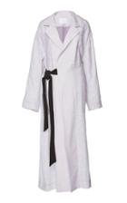 Mame Kurogouchi Contrast Belt Cotton Blend Coat