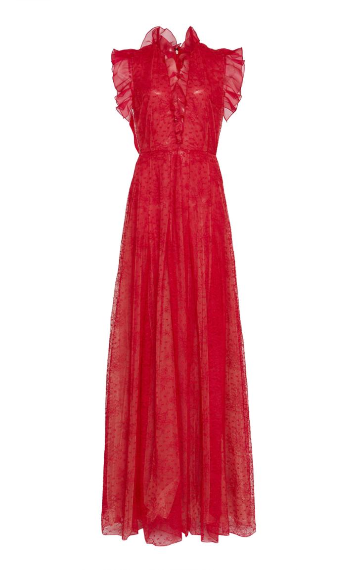 Giambattista Valli Ruffled Band Collar Gown