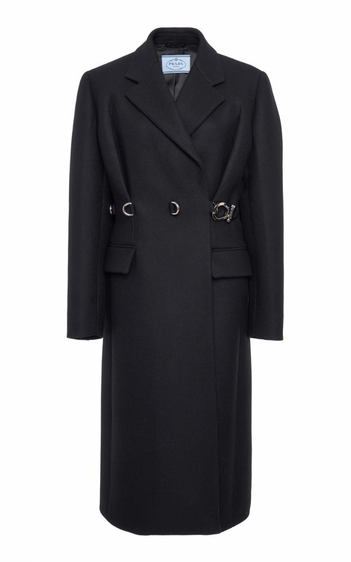 Prada Belted Wool-felt Coat