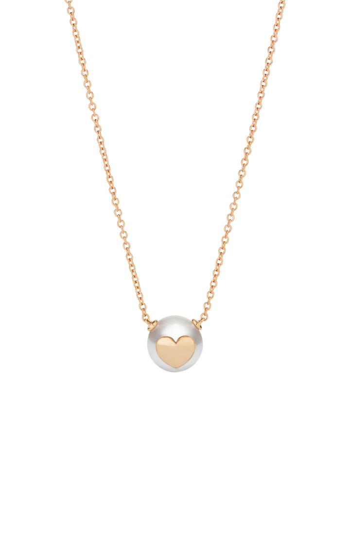 Moda Operandi W.rosado 18k Rose Gold Pearl Id Heart Necklace