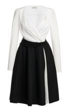 Moda Operandi Alexandre Blanc Long Sleeve Two-tone Silk Dress