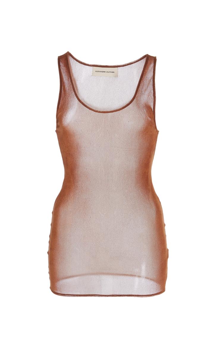 Alexandre Vauthier Sheer Simple Tank Top