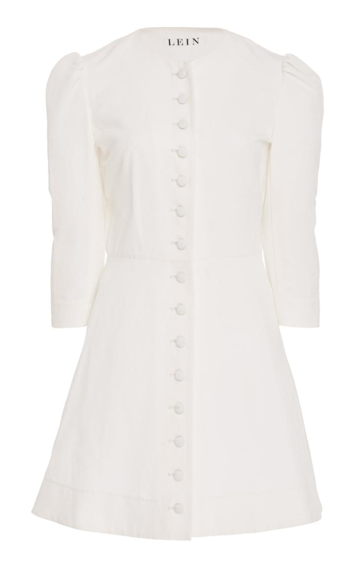 Lein Button Front Mini Dress
