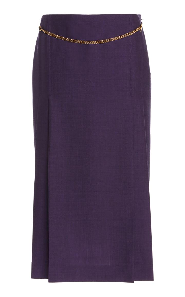 Moda Operandi Victoria Beckham High-rise Wool-mohair Chain Waist Skirt