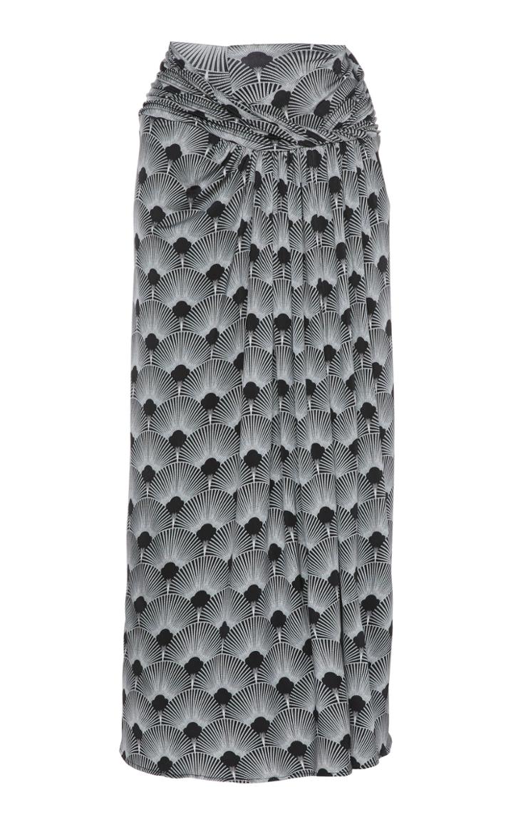 Paco Rabanne Printed Jersey Midi Skirt