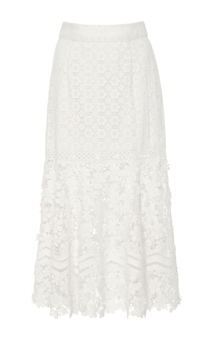 Sea White Lace Trumpet Skirt