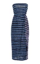 Maki Oh Adire Strapless Wavy Slit Dress