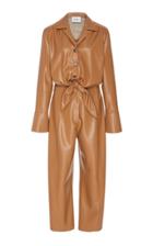 Nanushka Ana Tie Front Vegan Leather Jumpsuit Size: Xs